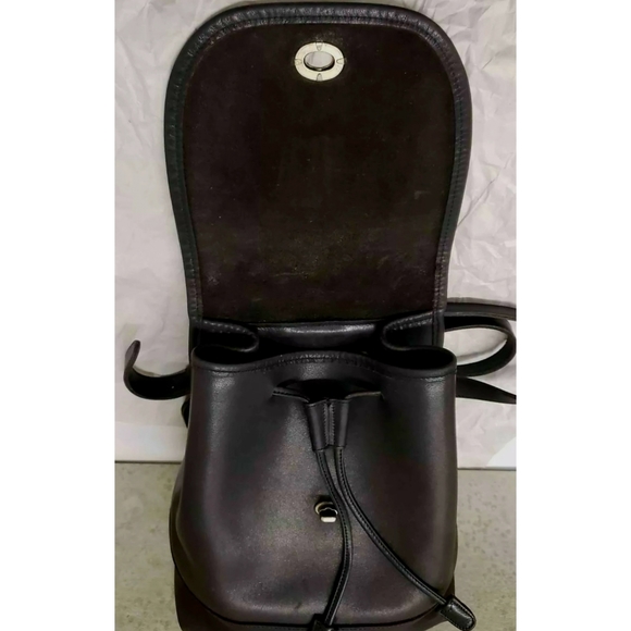 Coach 9791 Vintage Black Leather Daypack Rucksack 90's Backpack - Picture 8 of 9